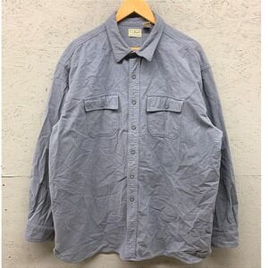L.L.Bean Men's XXL Chamois Shirt Blue Heavyweight Cotton Workwear Flannel
